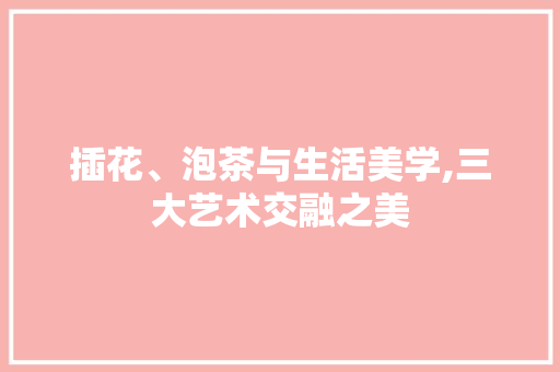 插花、泡茶与生活美学,三大艺术交融之美