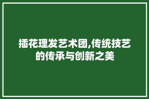 插花理发艺术团,传统技艺的传承与创新之美