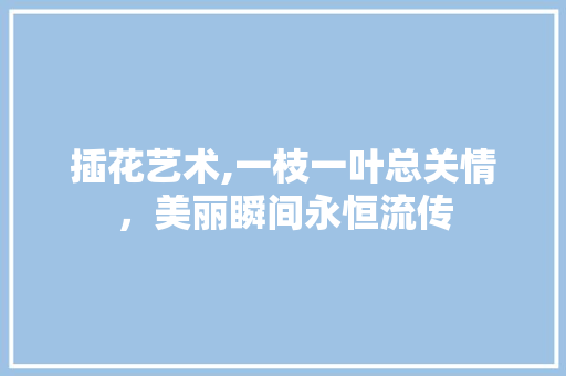 插花艺术,一枝一叶总关情，美丽瞬间永恒流传