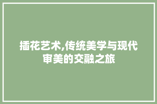 插花艺术,传统美学与现代审美的交融之旅