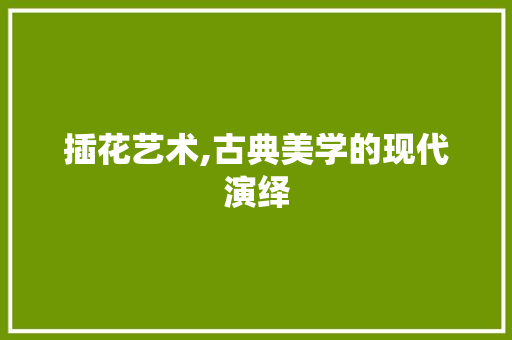 插花艺术,古典美学的现代演绎