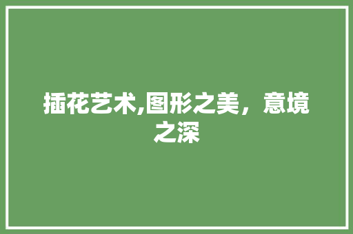 插花艺术,图形之美，意境之深