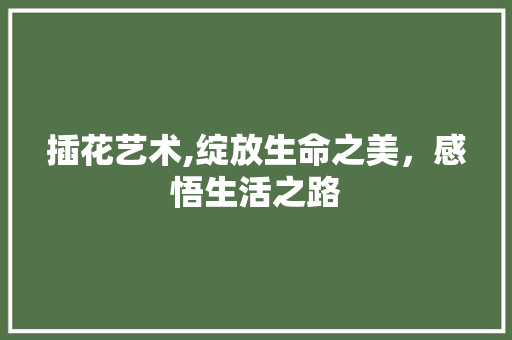 插花艺术,绽放生命之美，感悟生活之路