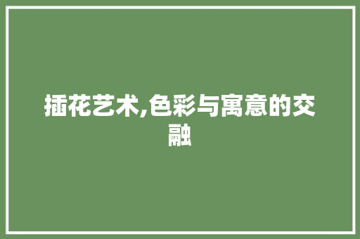 插花艺术,色彩与寓意的交融 土壤施肥