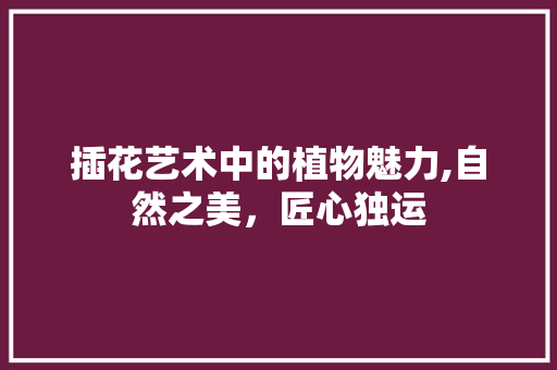 插花艺术中的植物魅力,自然之美，匠心独运