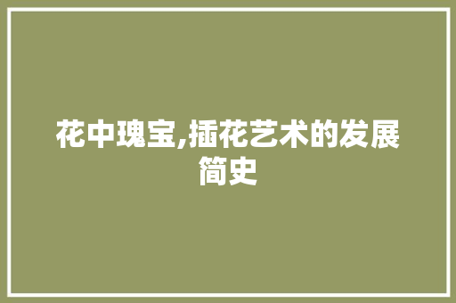 花中瑰宝,插花艺术的发展简史 水果种植