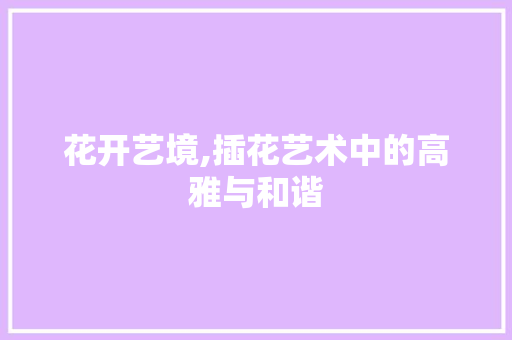 花开艺境,插花艺术中的高雅与和谐 畜牧养殖