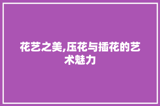 花艺之美,压花与插花的艺术魅力 畜牧养殖