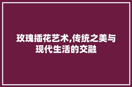 玫瑰插花艺术,传统之美与现代生活的交融 蔬菜种植