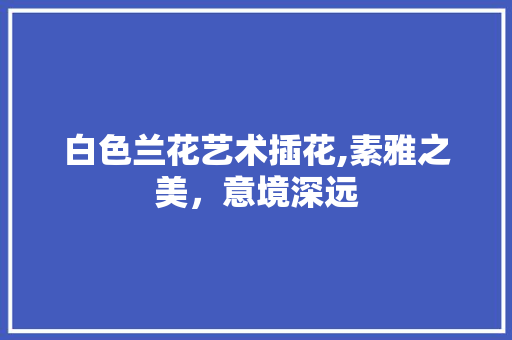 白色兰花艺术插花,素雅之美，意境深远 畜牧养殖