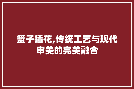 篮子插花,传统工艺与现代审美的完美融合 畜牧养殖