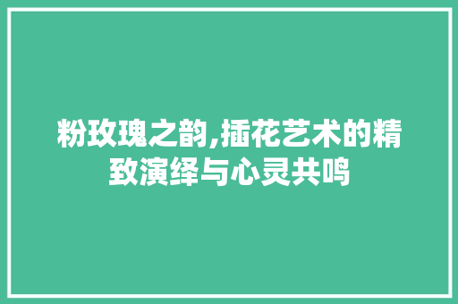 粉玫瑰之韵,插花艺术的精致演绎与心灵共鸣 畜牧养殖