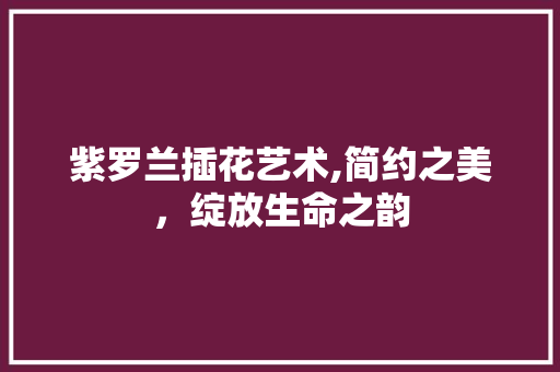 紫罗兰插花艺术,简约之美，绽放生命之韵 家禽养殖