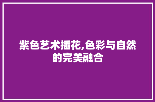 紫色艺术插花,色彩与自然的完美融合 土壤施肥