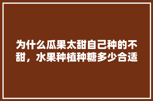 为什么瓜果太甜自己种的不甜，水果种植种糖多少合适。