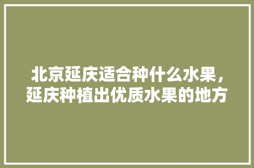 北京延庆适合种什么水果，延庆种植出优质水果的地方。