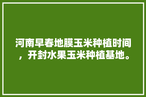 河南早春地膜玉米种植时间，开封水果玉米种植基地。