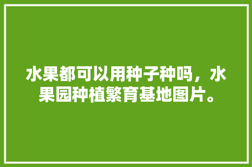 水果都可以用种子种吗，水果园种植繁育基地图片。