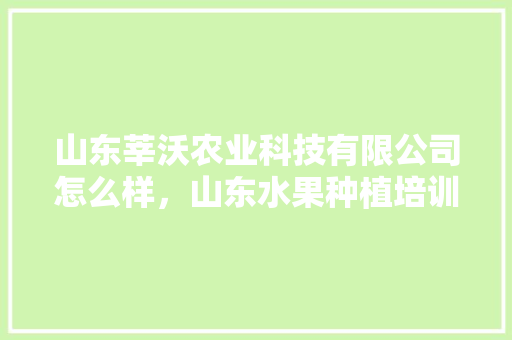 山东莘沃农业科技有限公司怎么样，山东水果种植培训机构排名。