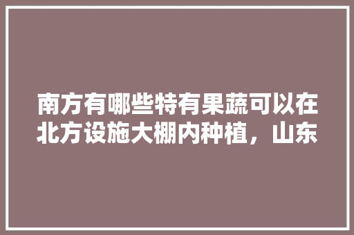 南方有哪些特有果蔬可以在北方设施大棚内种植，山东水果种植温室大棚有哪些。