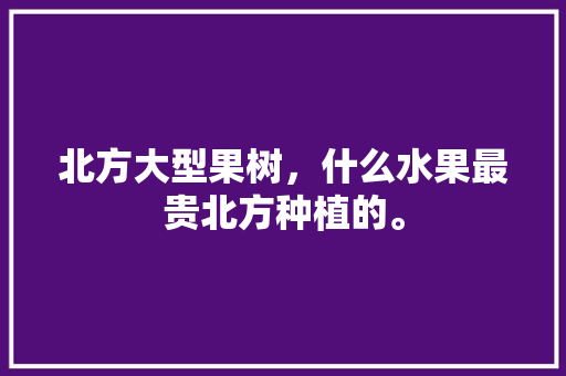 北方大型果树，什么水果最贵北方种植的。