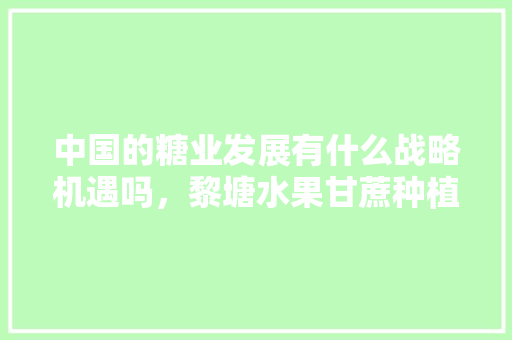 中国的糖业发展有什么战略机遇吗，黎塘水果甘蔗种植基地在哪里。