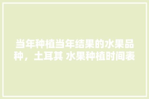 当年种植当年结果的水果品种，土耳其 水果种植时间表。 土壤施肥