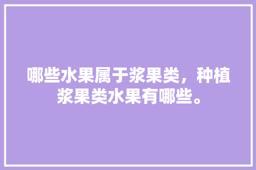 哪些水果属于浆果类，种植浆果类水果有哪些。