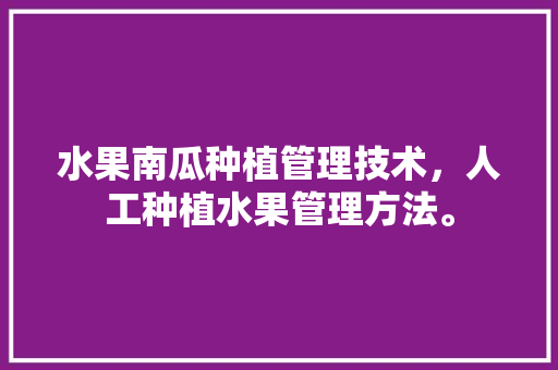 水果南瓜种植管理技术，人工种植水果管理方法。