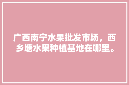 广西南宁水果批发市场，西乡塘水果种植基地在哪里。