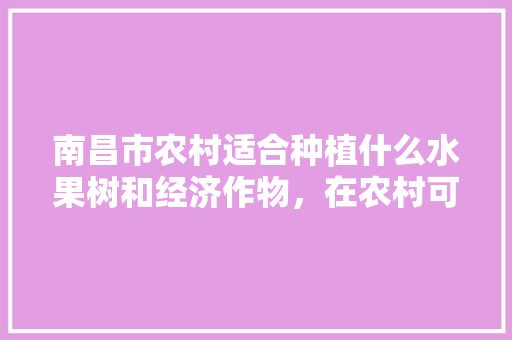 南昌市农村适合种植什么水果树和经济作物，在农村可以种植的水果树有哪些。