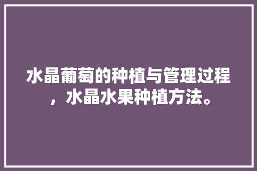 水晶葡萄的种植与管理过程，水晶水果种植方法。