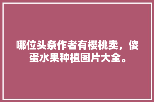 哪位头条作者有樱桃卖，傻蛋水果种植图片大全。 蔬菜种植