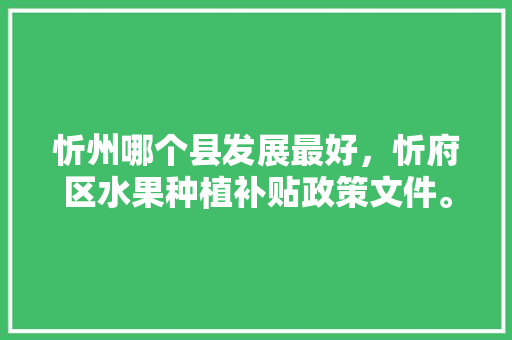 忻州哪个县发展最好，忻府区水果种植补贴政策文件。