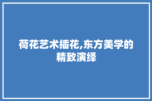 荷花艺术插花,东方美学的精致演绎 水果种植