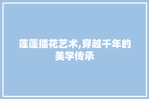 莲蓬插花艺术,穿越千年的美学传承 水果种植