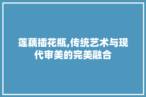 莲藕插花瓶,传统艺术与现代审美的完美融合 畜牧养殖