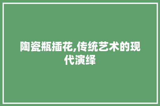 陶瓷瓶插花,传统艺术的现代演绎 土壤施肥