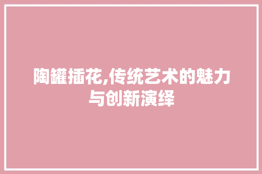 陶罐插花,传统艺术的魅力与创新演绎 土壤施肥