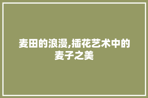 麦田的浪漫,插花艺术中的麦子之美 家禽养殖