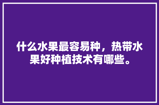 什么水果最容易种，热带水果好种植技术有哪些。 蔬菜种植