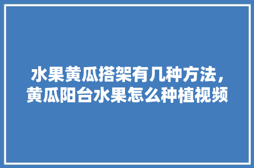 水果黄瓜搭架有几种方法，黄瓜阳台水果怎么种植视频。 畜牧养殖