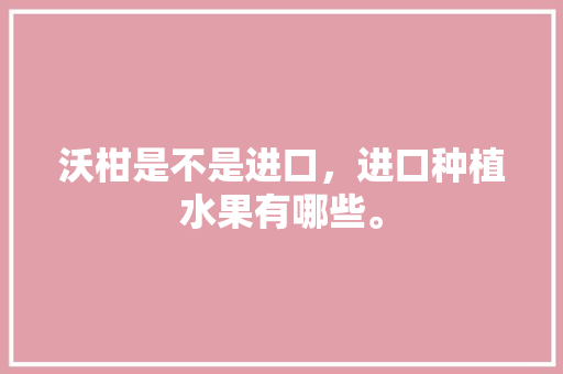 沃柑是不是进口，进口种植水果有哪些。 水果种植