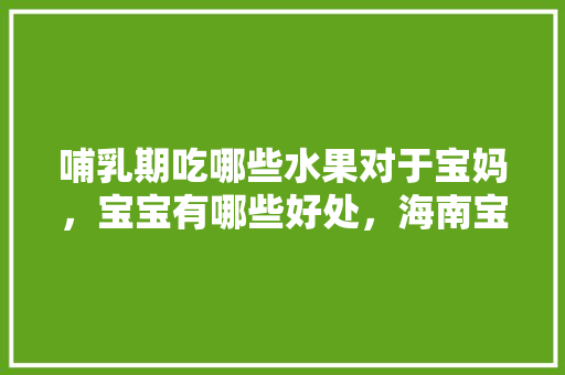 哺乳期吃哪些水果对于宝妈，宝宝有哪些好处，海南宝妈水果种植基地。 水果种植