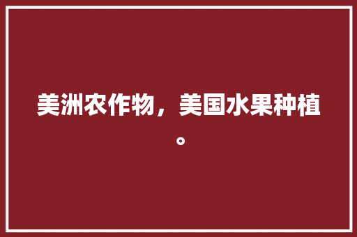 美洲农作物，美国水果种植。 蔬菜种植