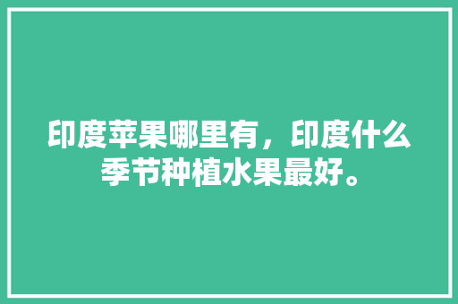 印度苹果哪里有，印度什么季节种植水果最好。 水果种植