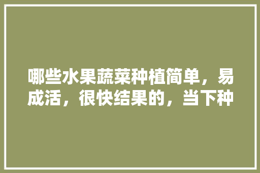 哪些水果蔬菜种植简单，易成活，很快结果的，当下种植什么水果最赚钱。 畜牧养殖