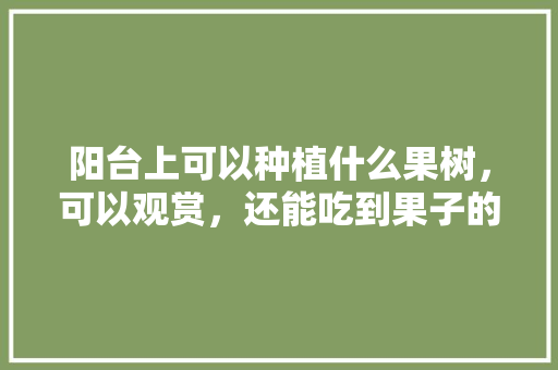 阳台上可以种植什么果树，可以观赏，还能吃到果子的，种植什么水果适合阳台里养。 畜牧养殖