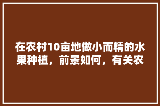 在农村10亩地做小而精的水果种植，前景如何，有关农村水果种植新闻报道。 家禽养殖