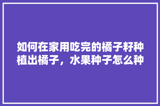 如何在家用吃完的橘子籽种植出橘子，水果种子怎么种植盆栽视频。 家禽养殖